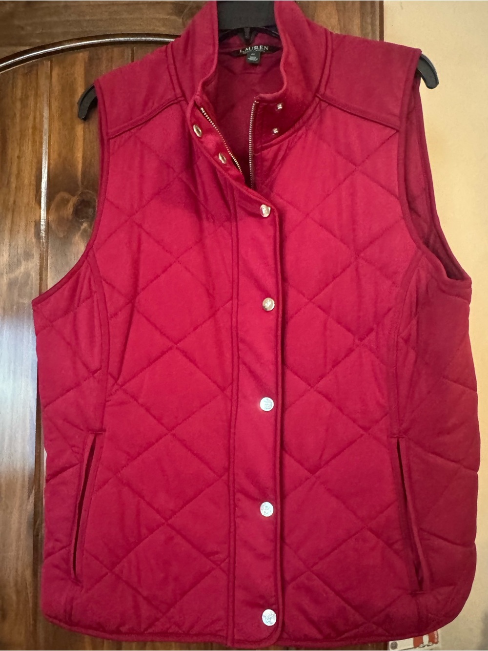 Lauren Ralph Lauren Women's Cranberry Red Quilted Vest Size XL Nice